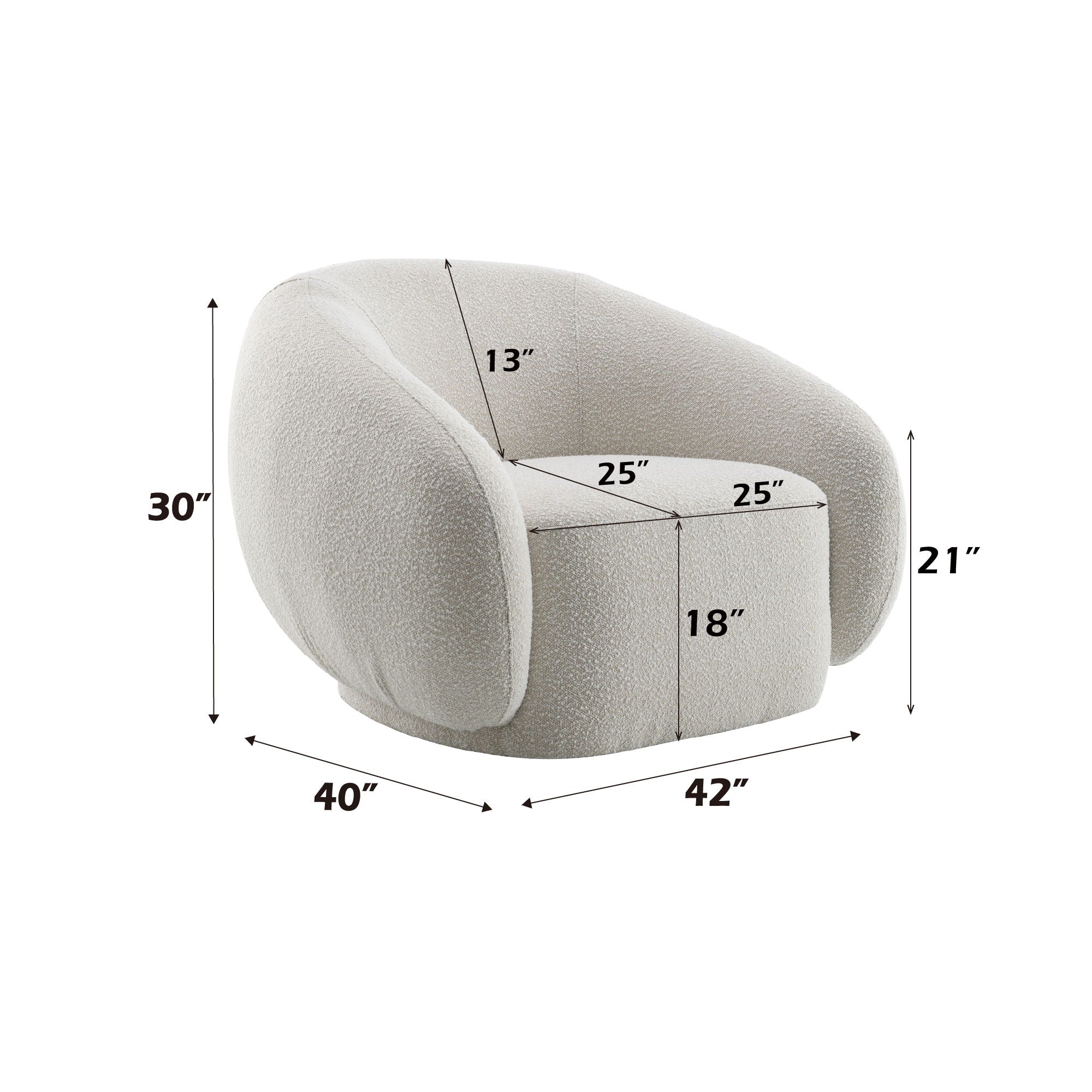 Bouclé Cloud Swivel Chair