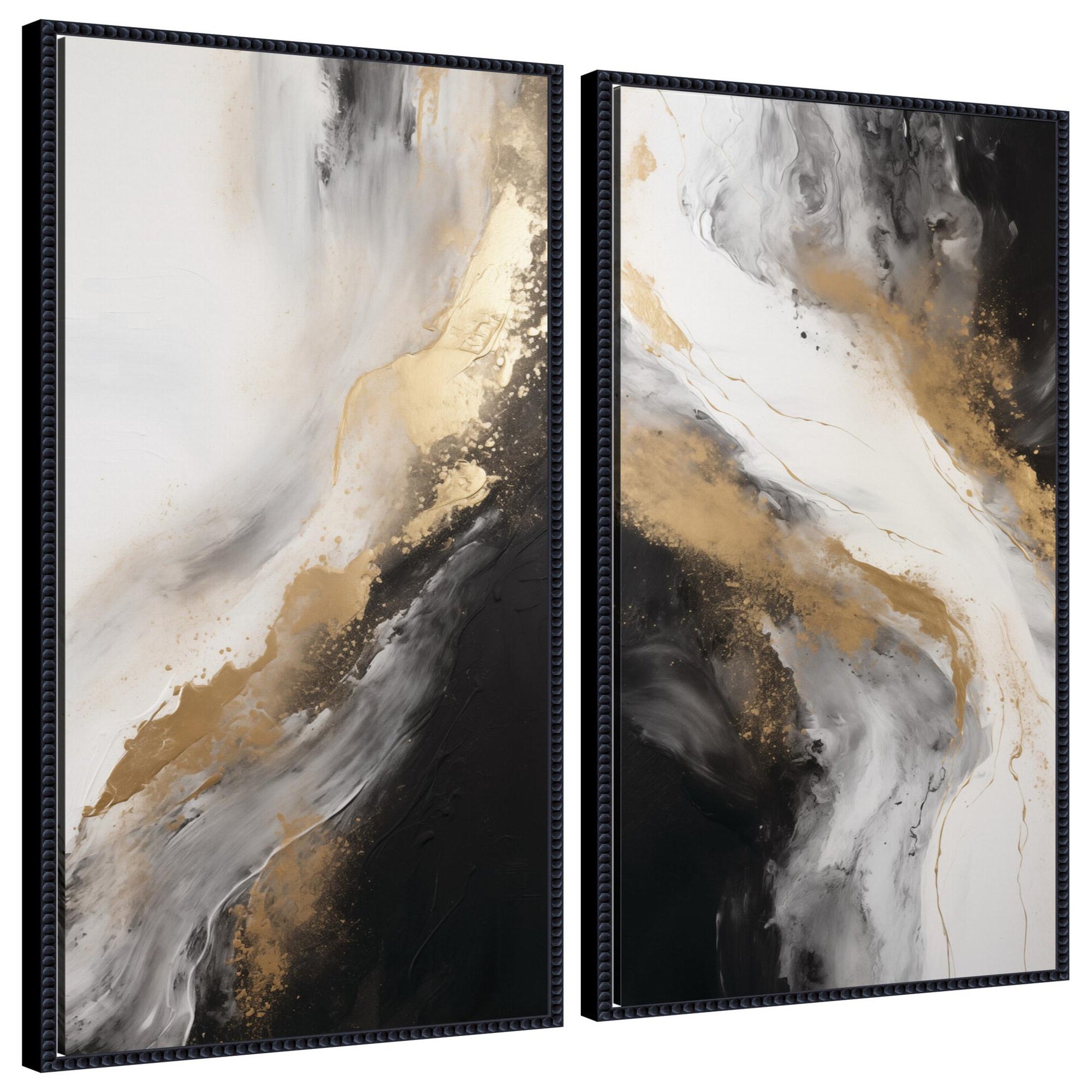 Luxe Drift I & II Framed Canvas Set