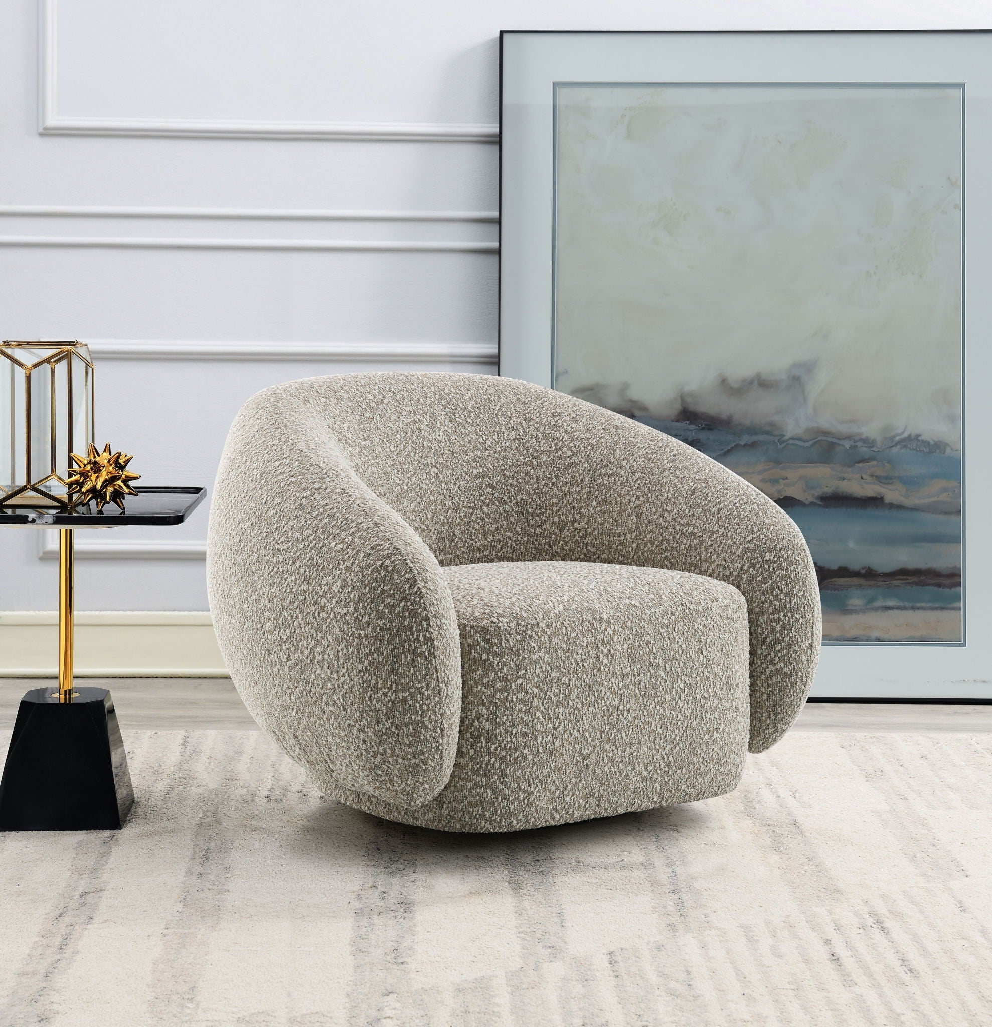 Bouclé Cloud Swivel Chair