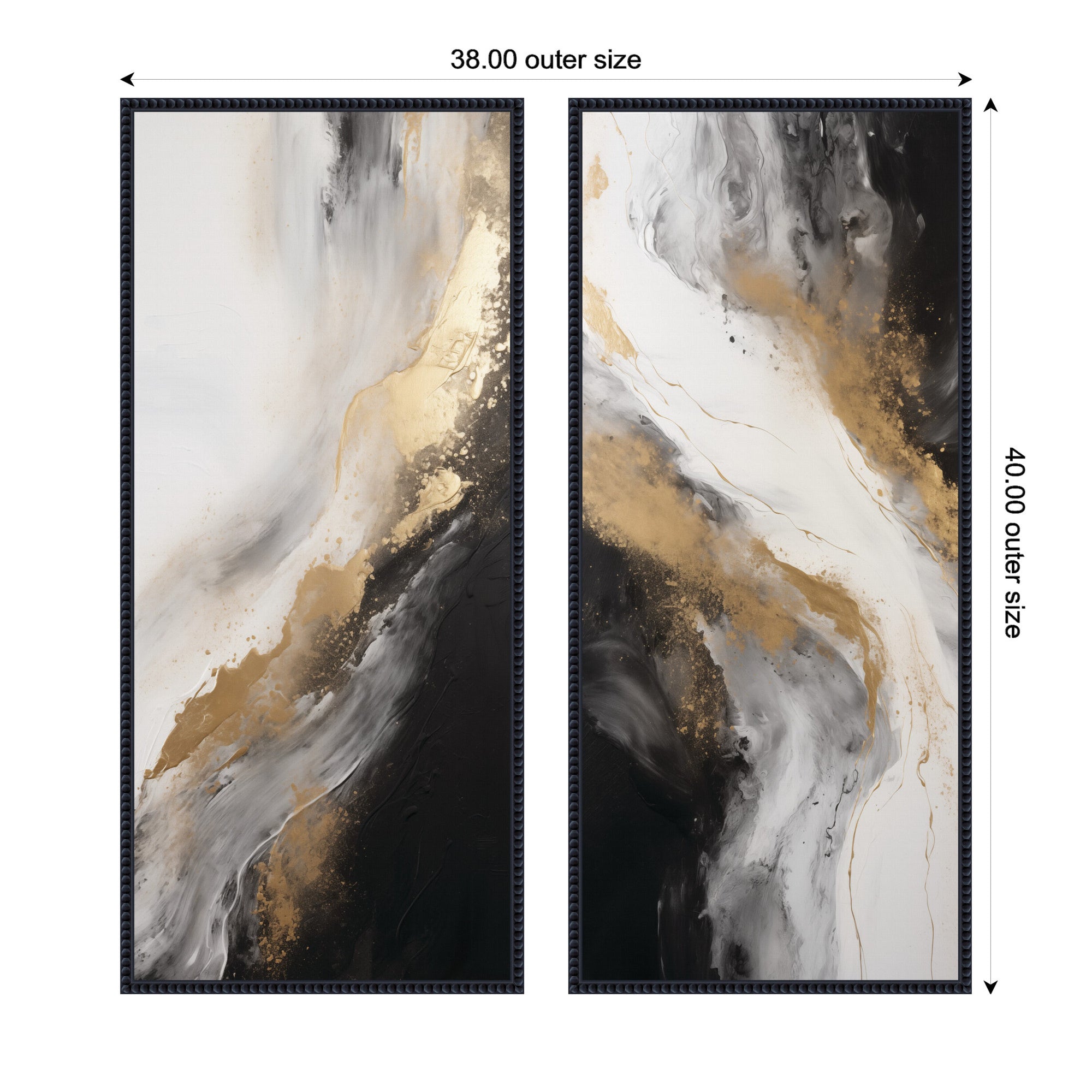 Luxe Drift I & II Framed Canvas Set
