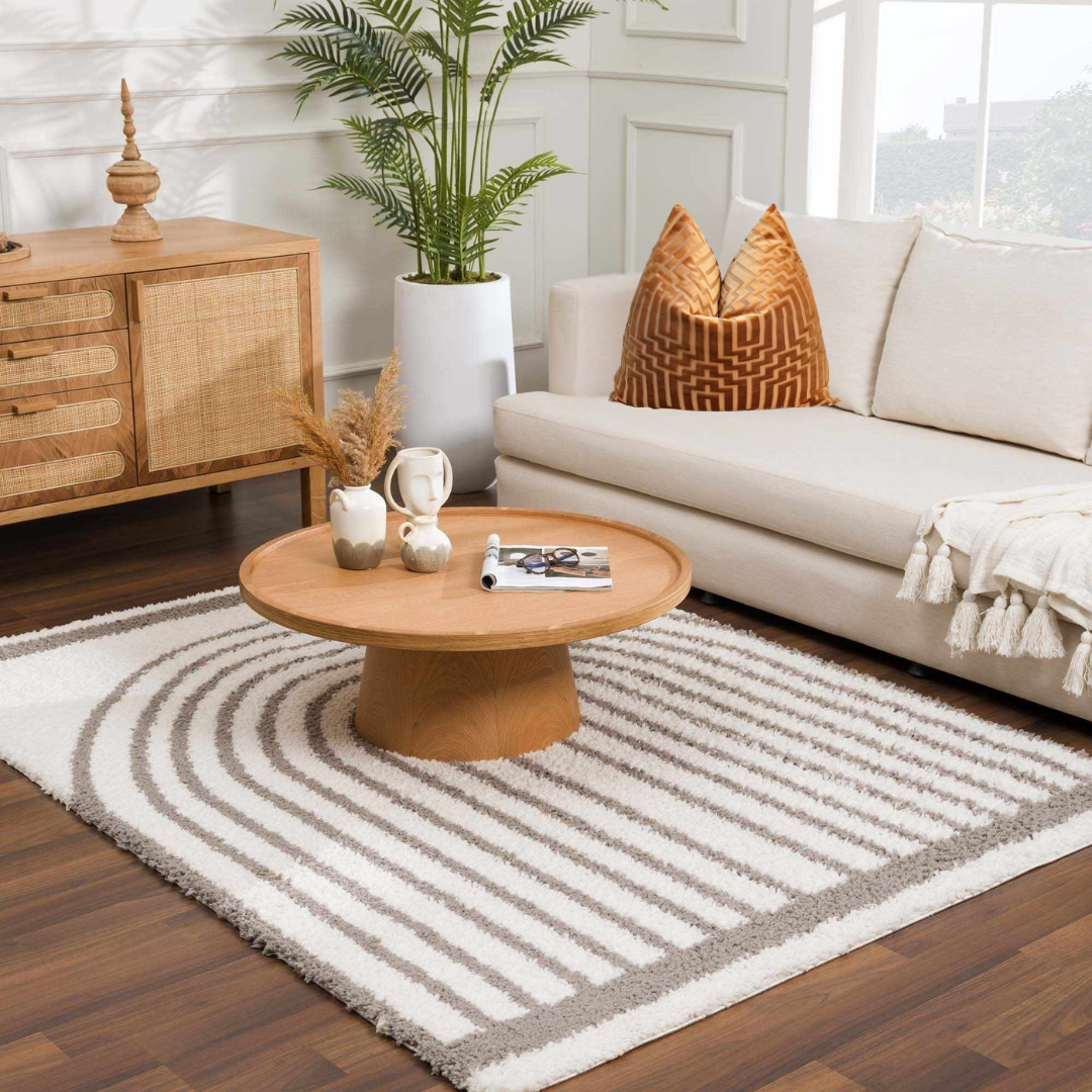 Contour Stripe Shag Area Rug