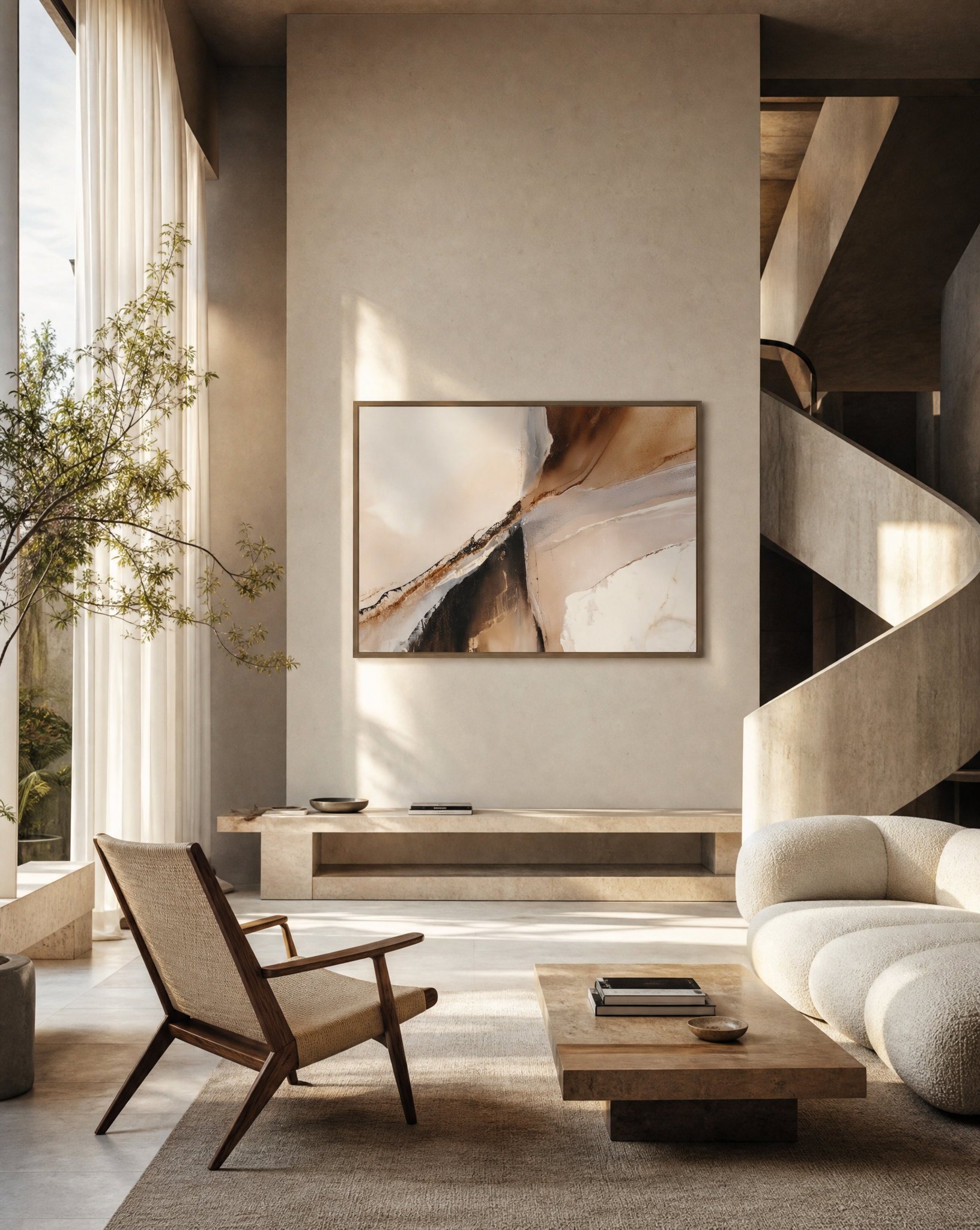 Earthen Form Framed Canvas