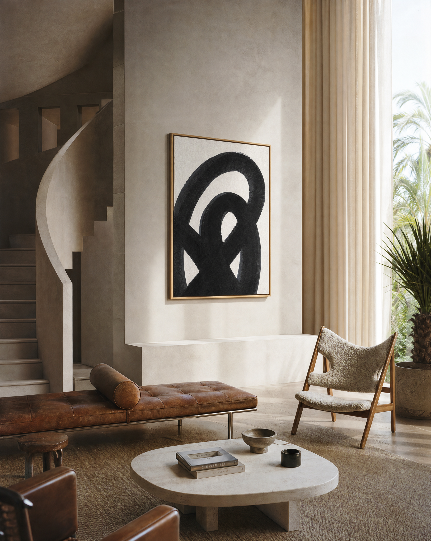 Noir Gesture Framed Canvas