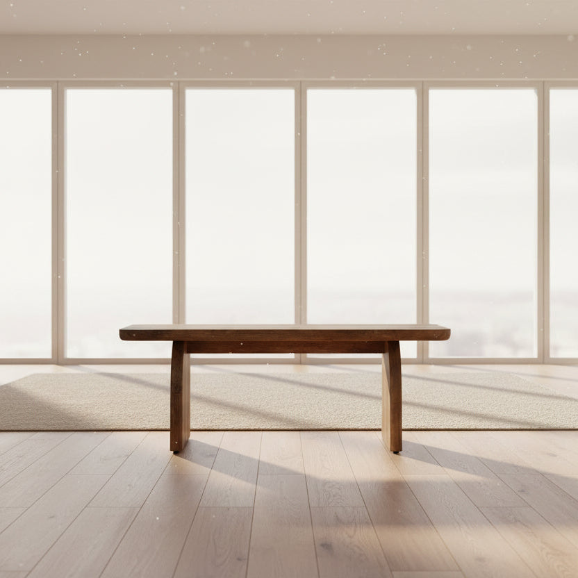 Wooden bench on a white background