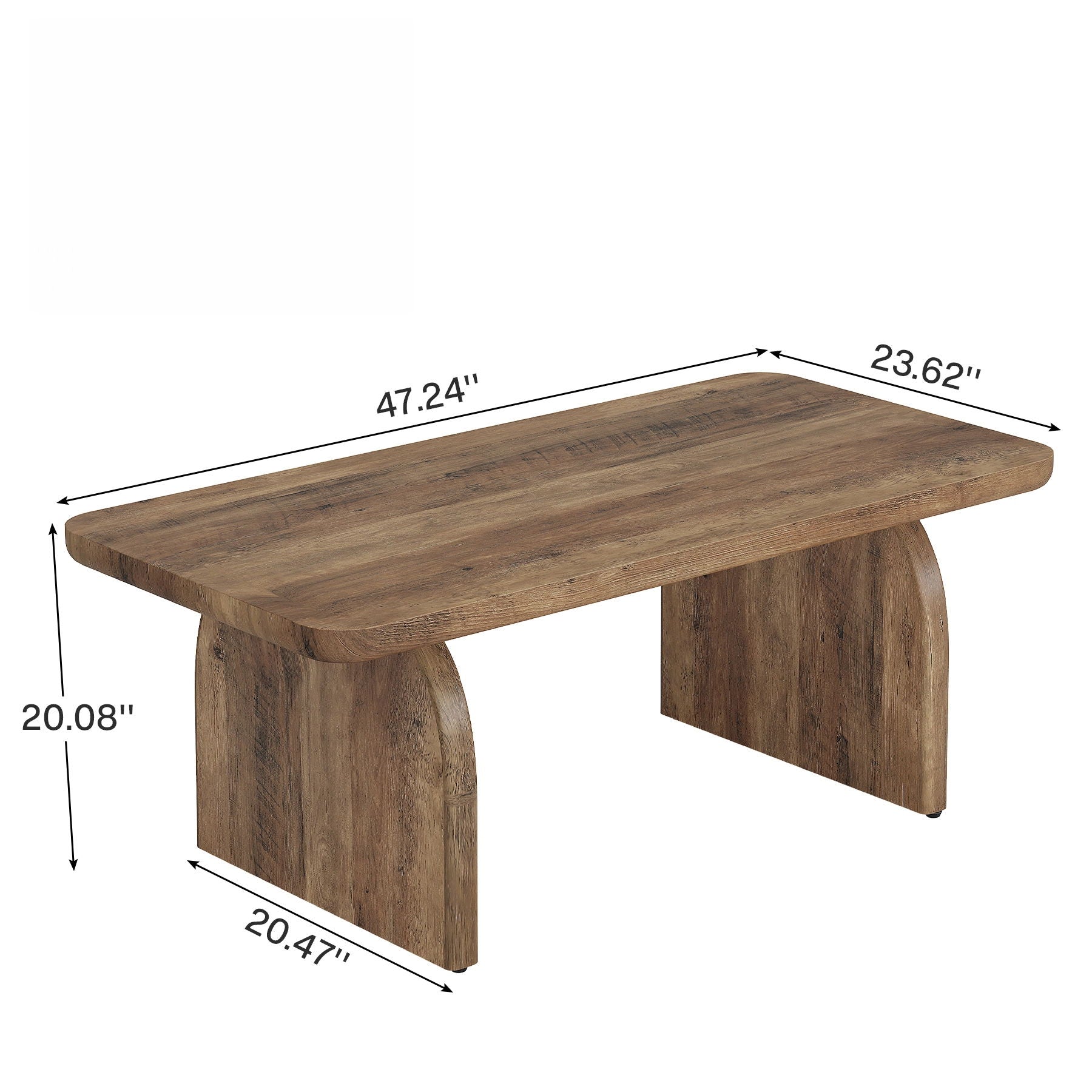 Wooden bench with dimensions labeled on a white background