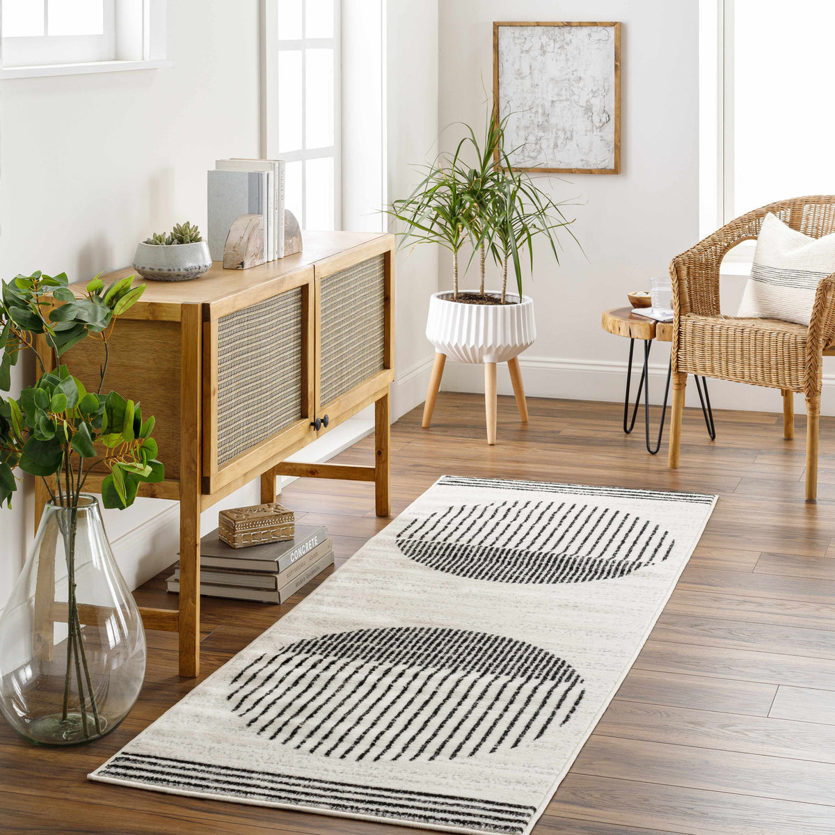 Line Edged Rug Axis Line Area Rug | Modern Black Linework Rug – Brittany Christina Home