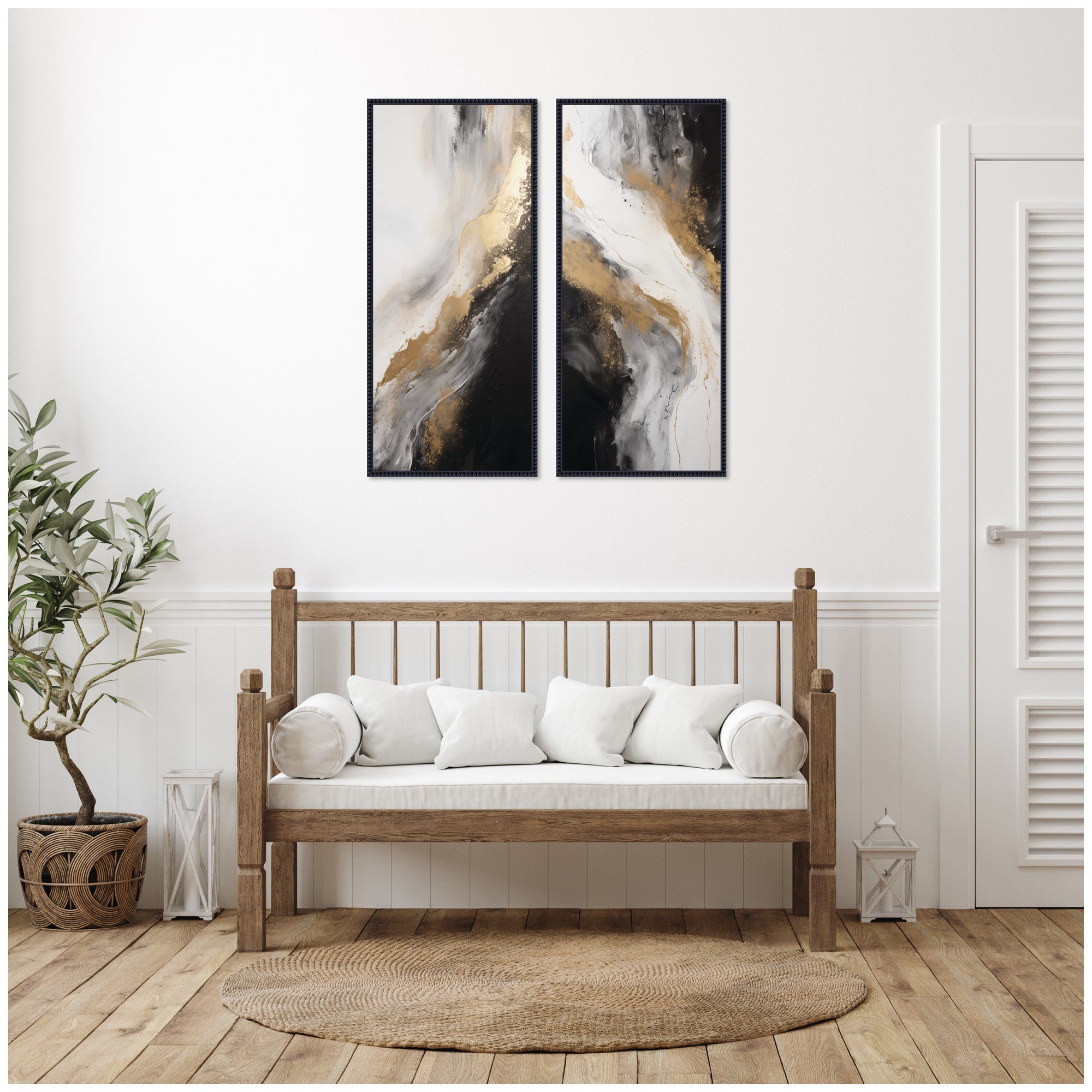 Luxe Drift I & II Framed Canvas Set