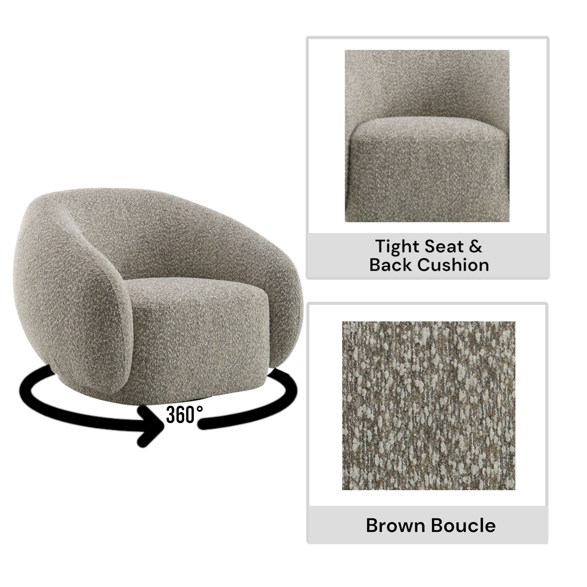 Bouclé Cloud Swivel Chair