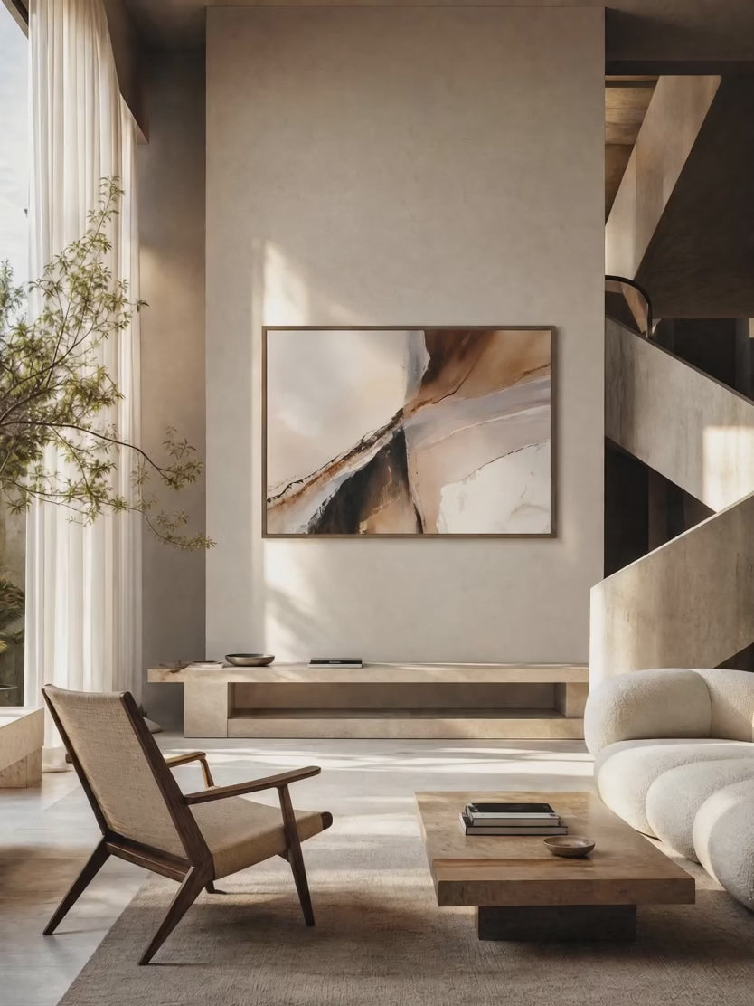 Load video: Earthen Form Framed Canvas